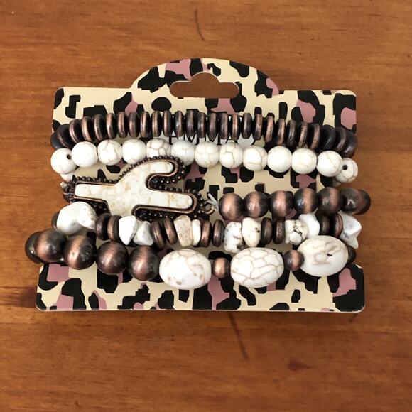 Emma Beaded Teepee Tana Bracelet With Turquoise Set 74680 New - Picture 5 of 10